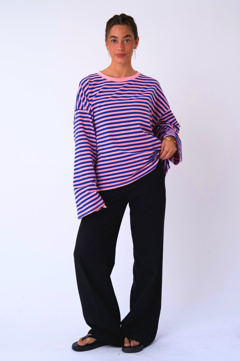 Cleo Blouse - Blue/Pink