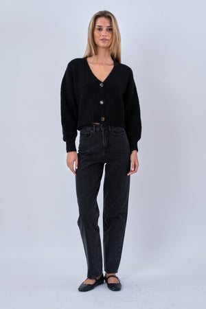 Cardigan à col en V - Noir