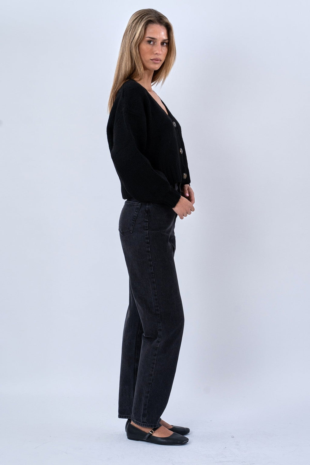 Cardigan à col en V - Noir