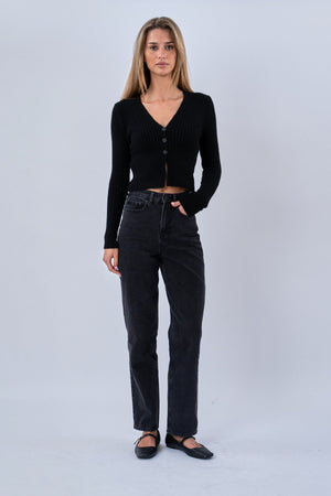 Chemisier Nova Tie en tricot - Noir