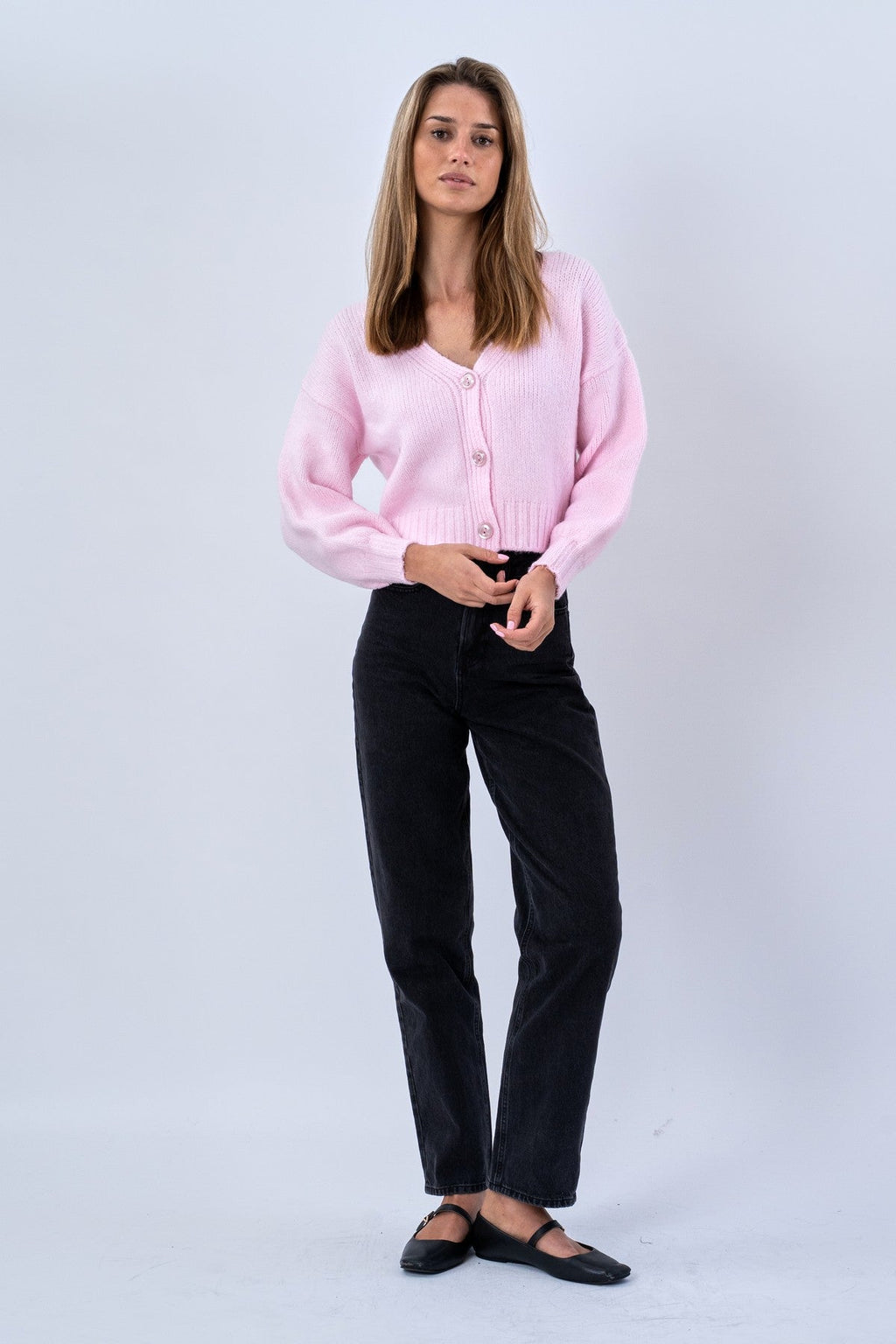 Cardigan col V - Rose