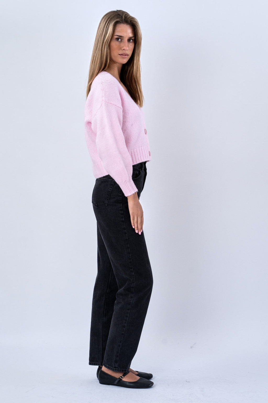 Cardigan col V - Rose