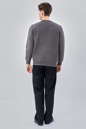 Pull à col rond - Gris