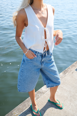 Gilet en lin - Off Blanc