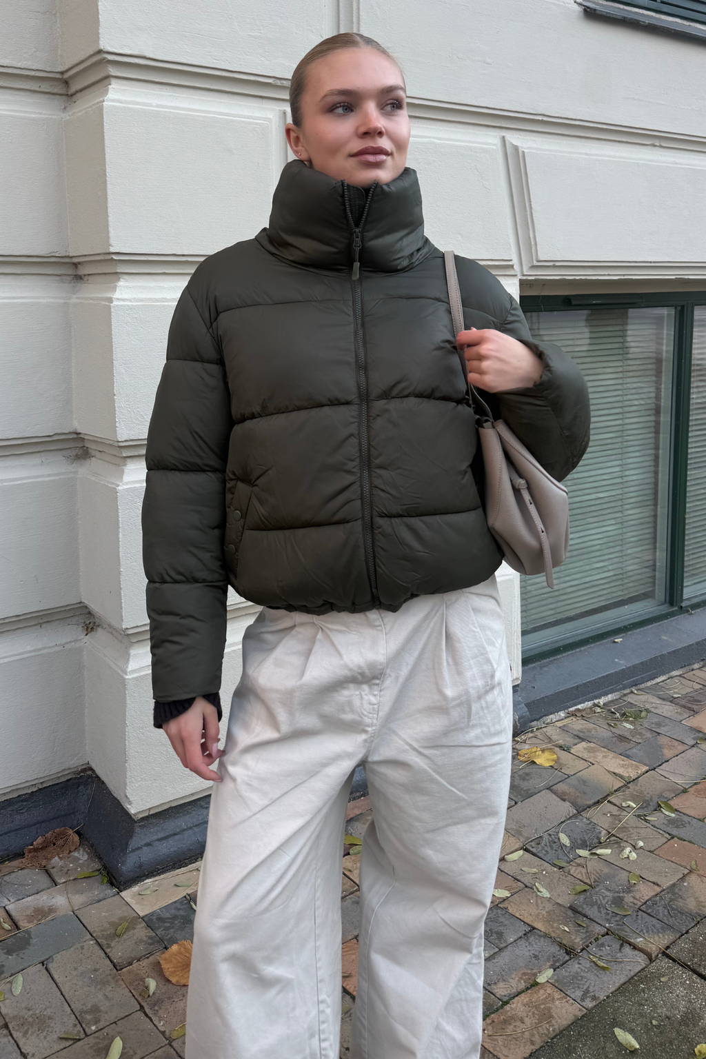 Veste bouffante courte - Olive