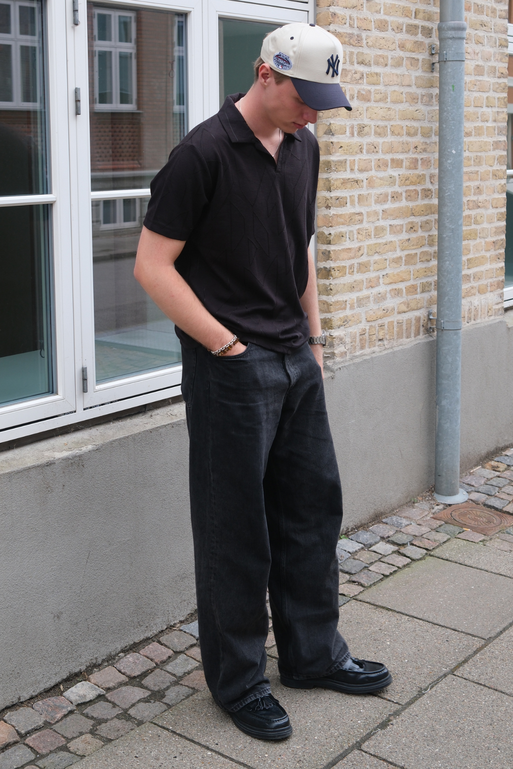 Polo texturé atlas - noir