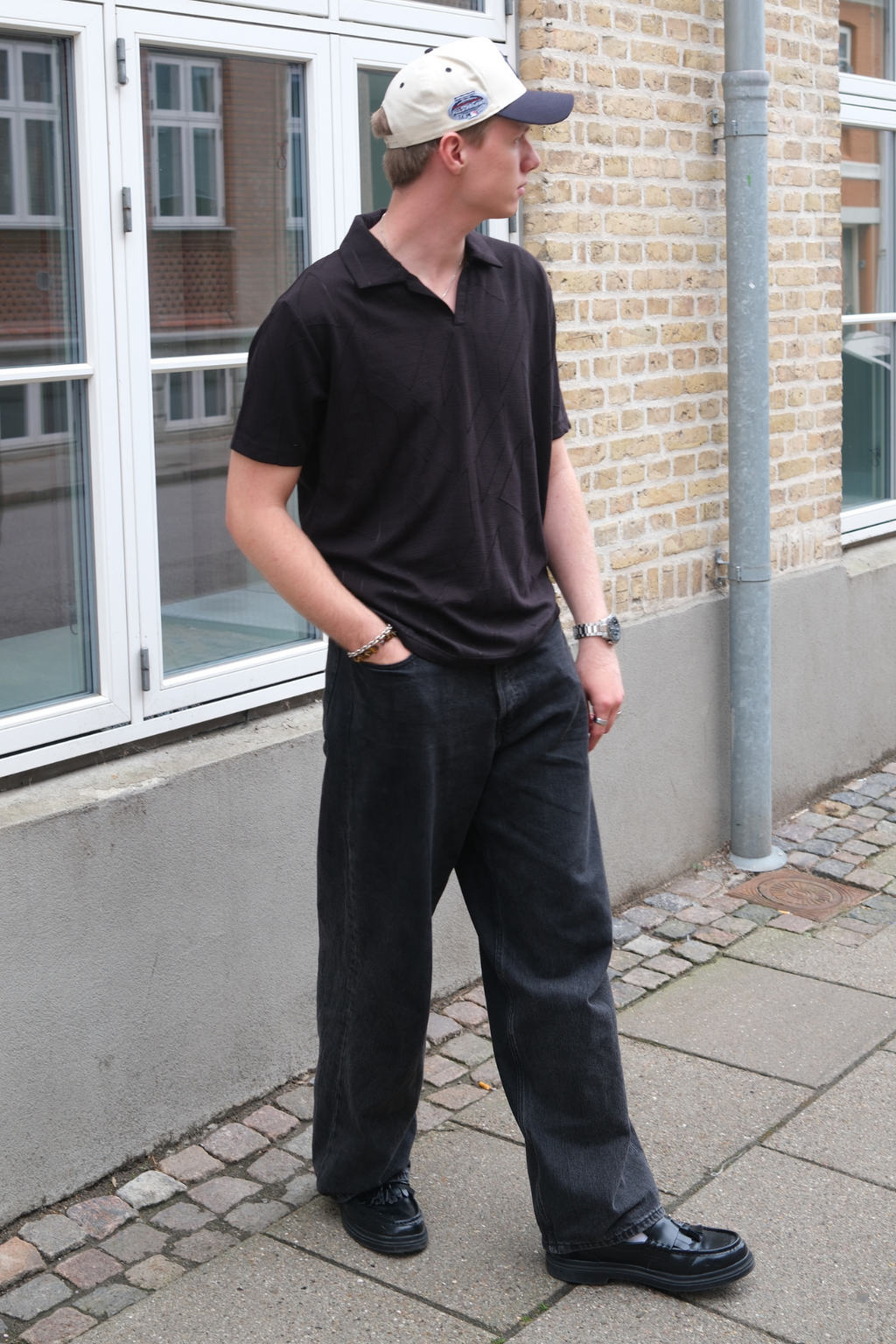 Polo texturé atlas - noir