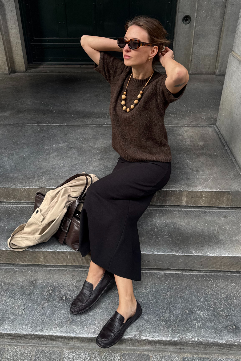 Pillumage en tricot Aggia S / S - Sceau brun