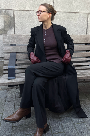 Cardigan tricot ukino o-cou - Plum au chocolat