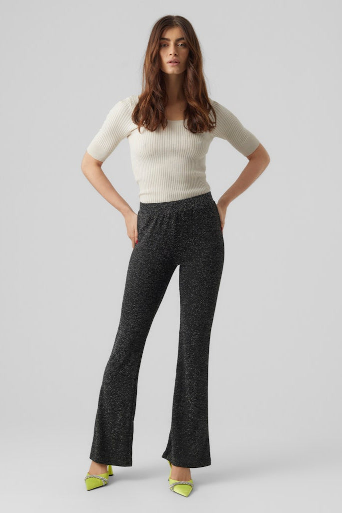 Kanva Flare Bukser - Silver Lurex