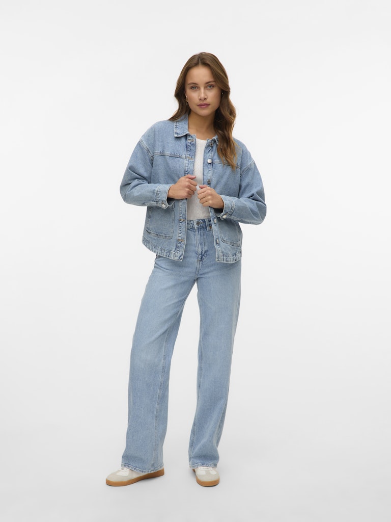 Jamie Denim Shacket - Light Blue Denim