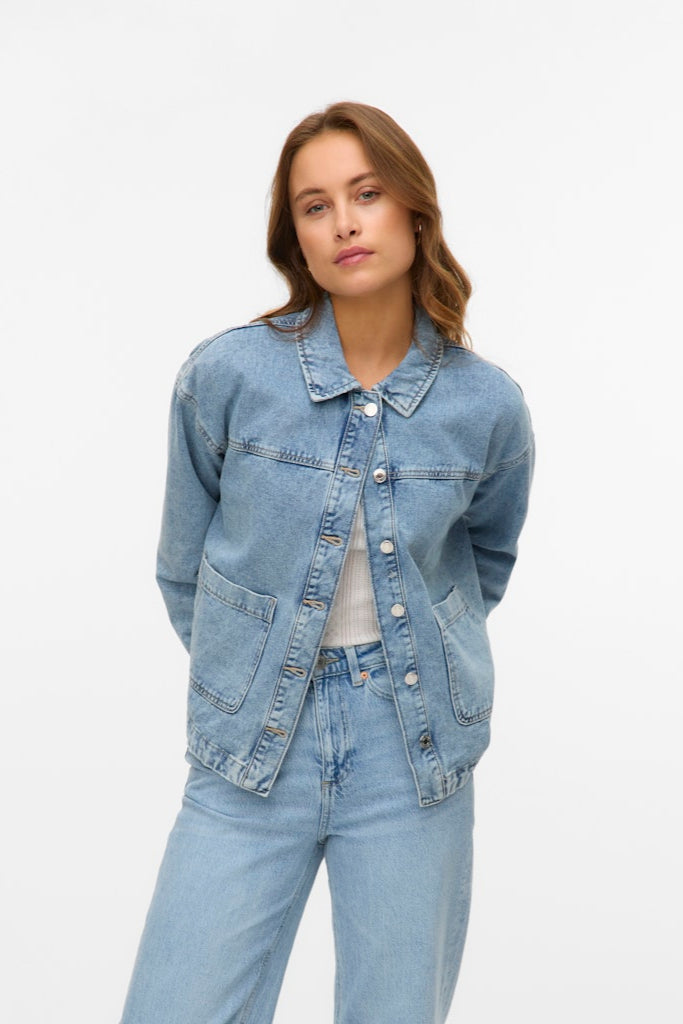 Jamie Denim Shacket - Light Blue Denim