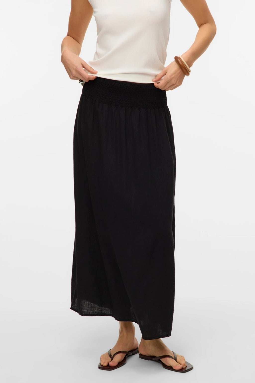 Linn Smock Ancle Skirt - Black