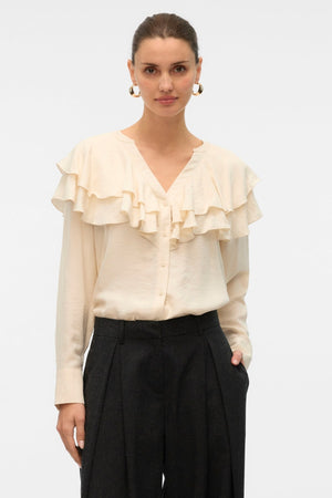 Lizzi Flounce Top - Birch