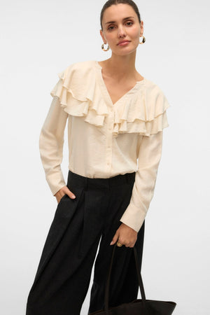 Lizzi Flounce Top - Birch