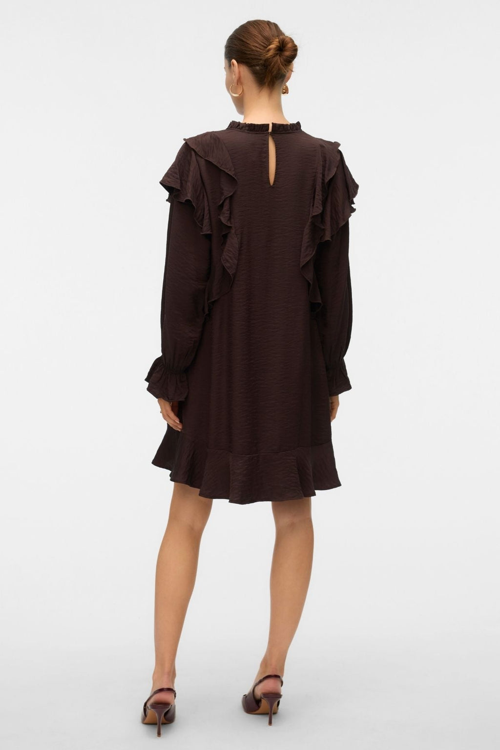 Lizzi Short Flounce Dress - Chocolate Torte