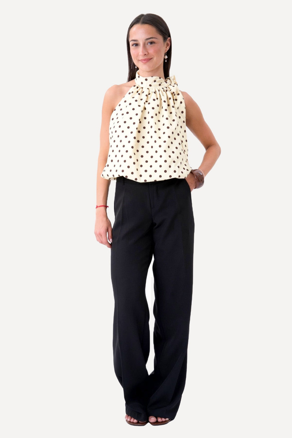 Haut Wilma - Pois Jaune/Marron