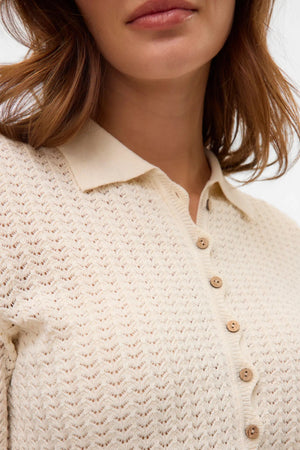 Cardigan en tricot 2/4 Panama - Bouleau