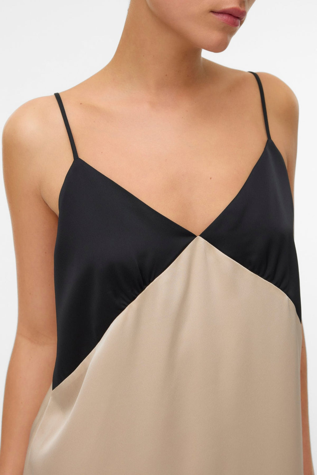 Robe simple à la cheville Joy - Contraste ciment noir