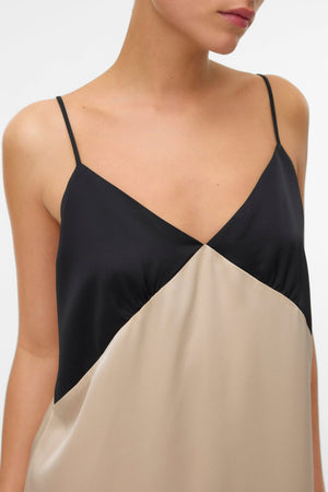 Robe simple à la cheville Joy - Contraste ciment noir