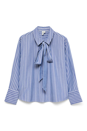 Chemise à nœud Islunn - Denim foncé blanc neige