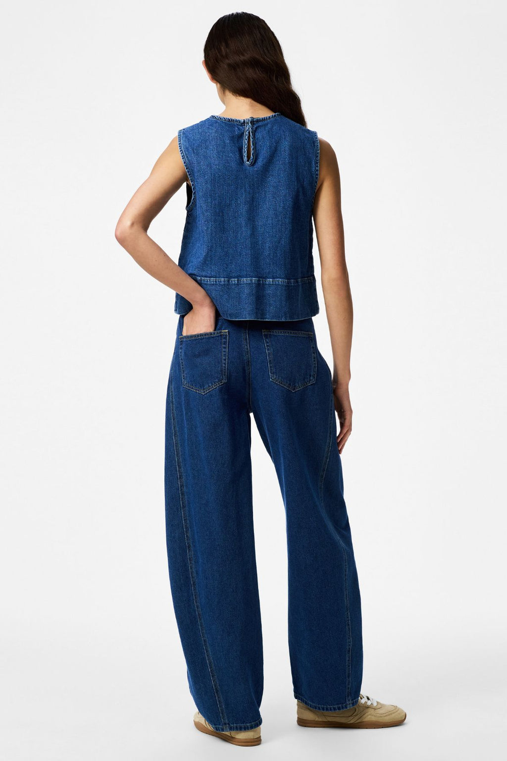 Silke Denim Top - Medium Blue Denim