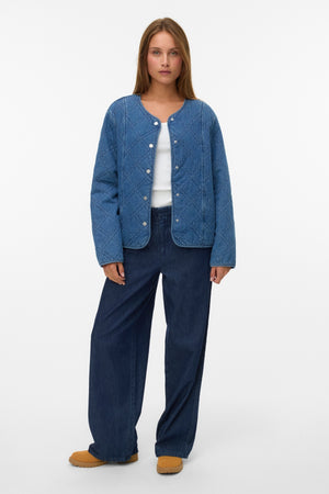 Era Quilted Jacket - Medium Blue Denim