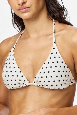 Haut de bikini triangle Baomi - Egret Black Dot