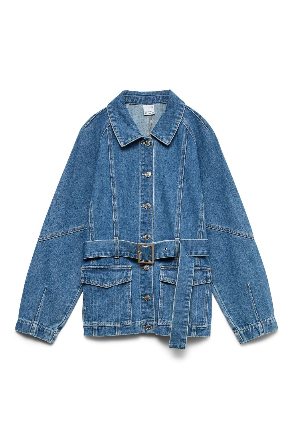 Agnes Belt Denim Jacket - Medium Blue Denim