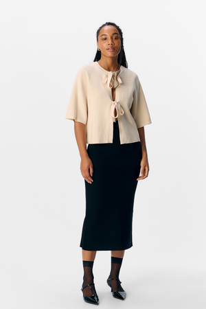 Julla Parvi 2/4 tricot cardigan - Sandshell