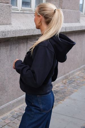 Basic Hoodie zip - marine noire