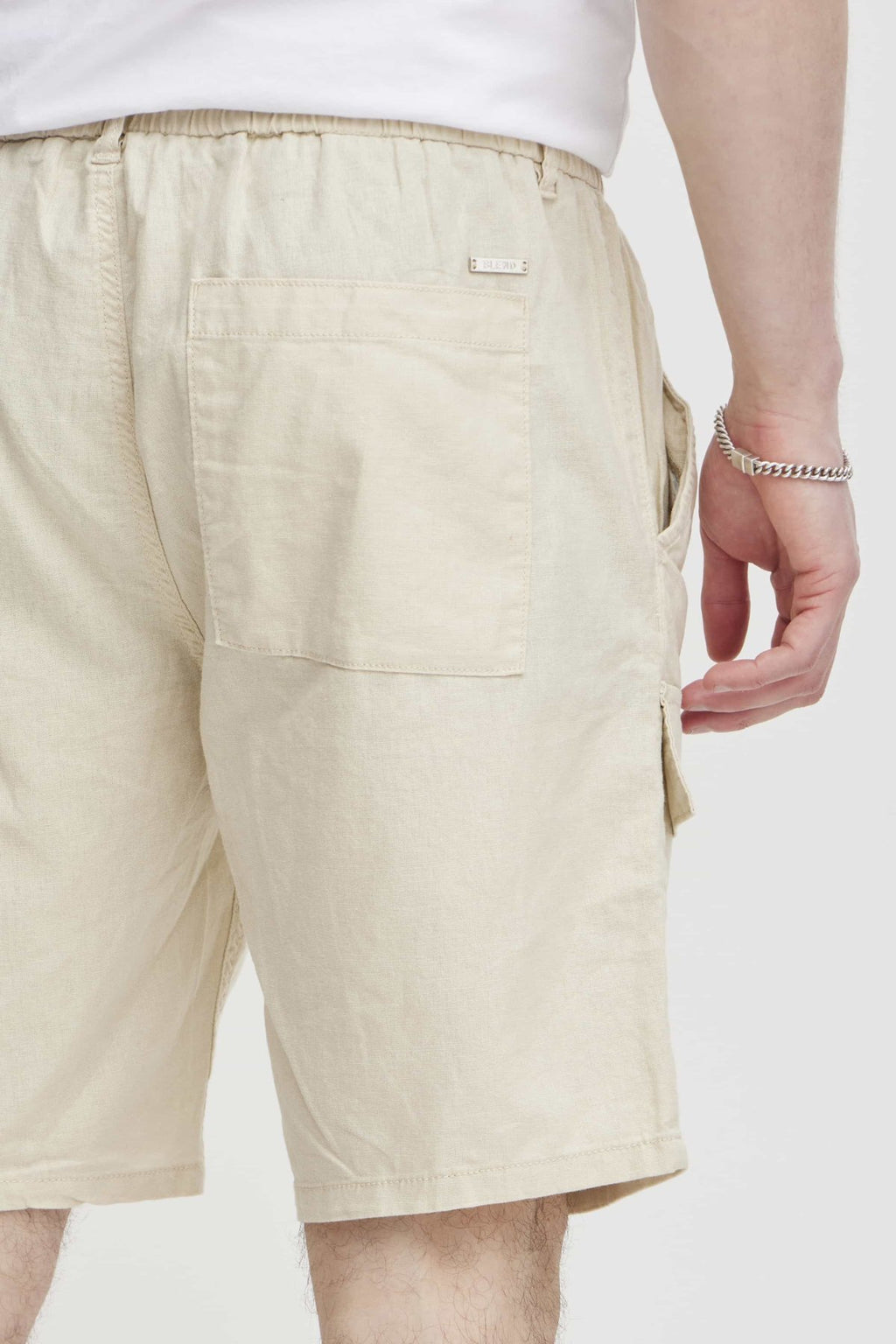 Cargo Linen Shorts - Oyster Gray