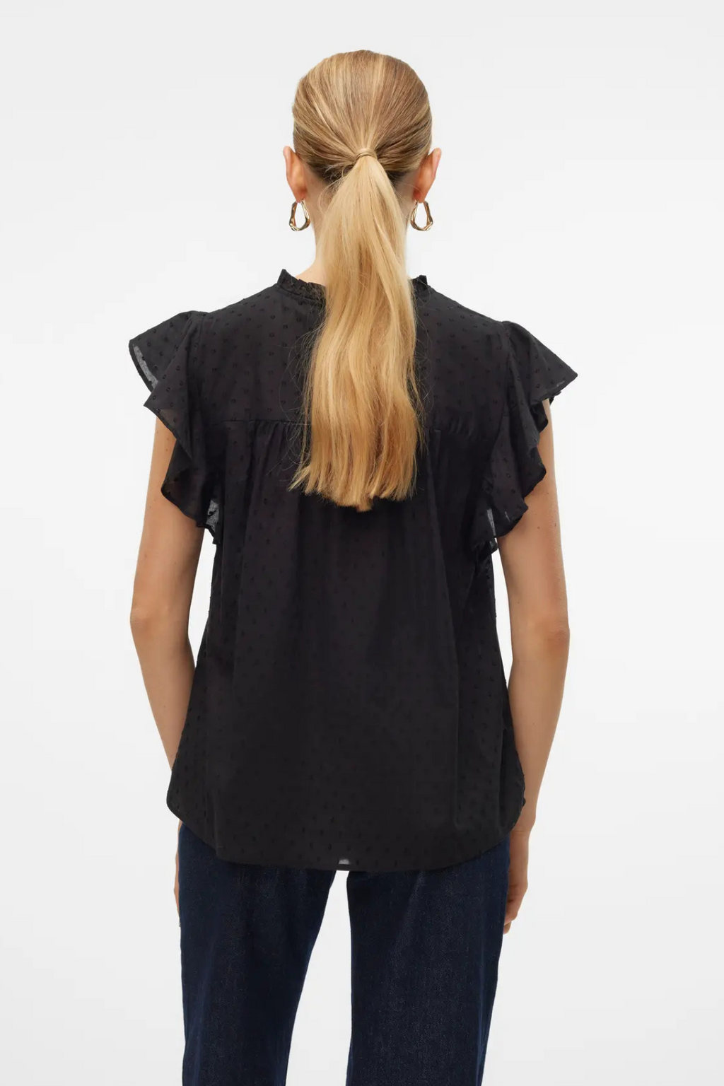 Haut en dentelle trigène - noir