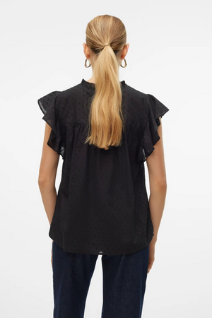 Haut en dentelle trigène - noir