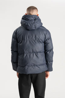 Coated Hooded Jacket - Navy