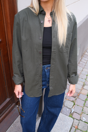 Boyfriend Oxford Shirt - Green foncé