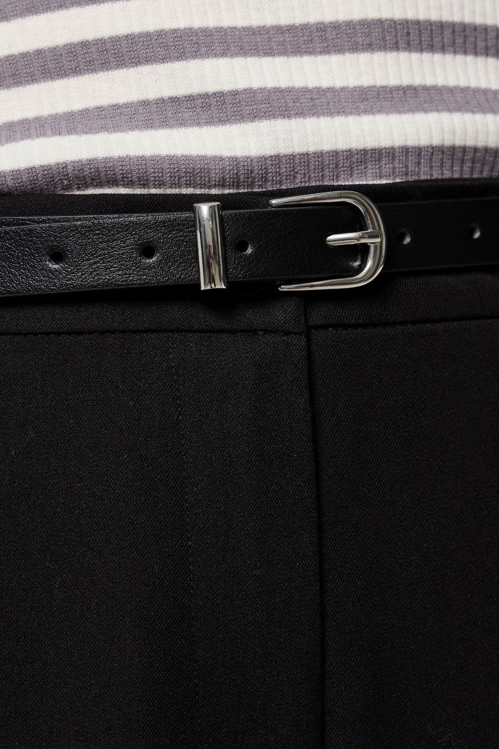 Myra Slim Ceinture - argent noir