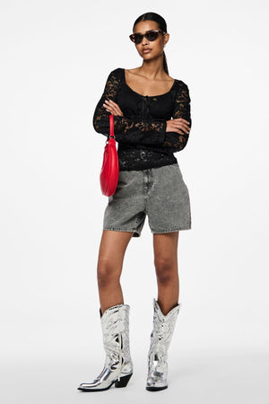 Abbi Shorts - Denim gris clair