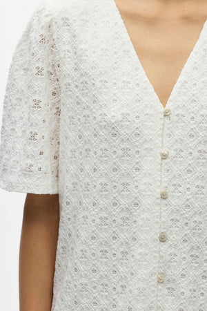 Laila V-Neck Dress - Cloud Dancer