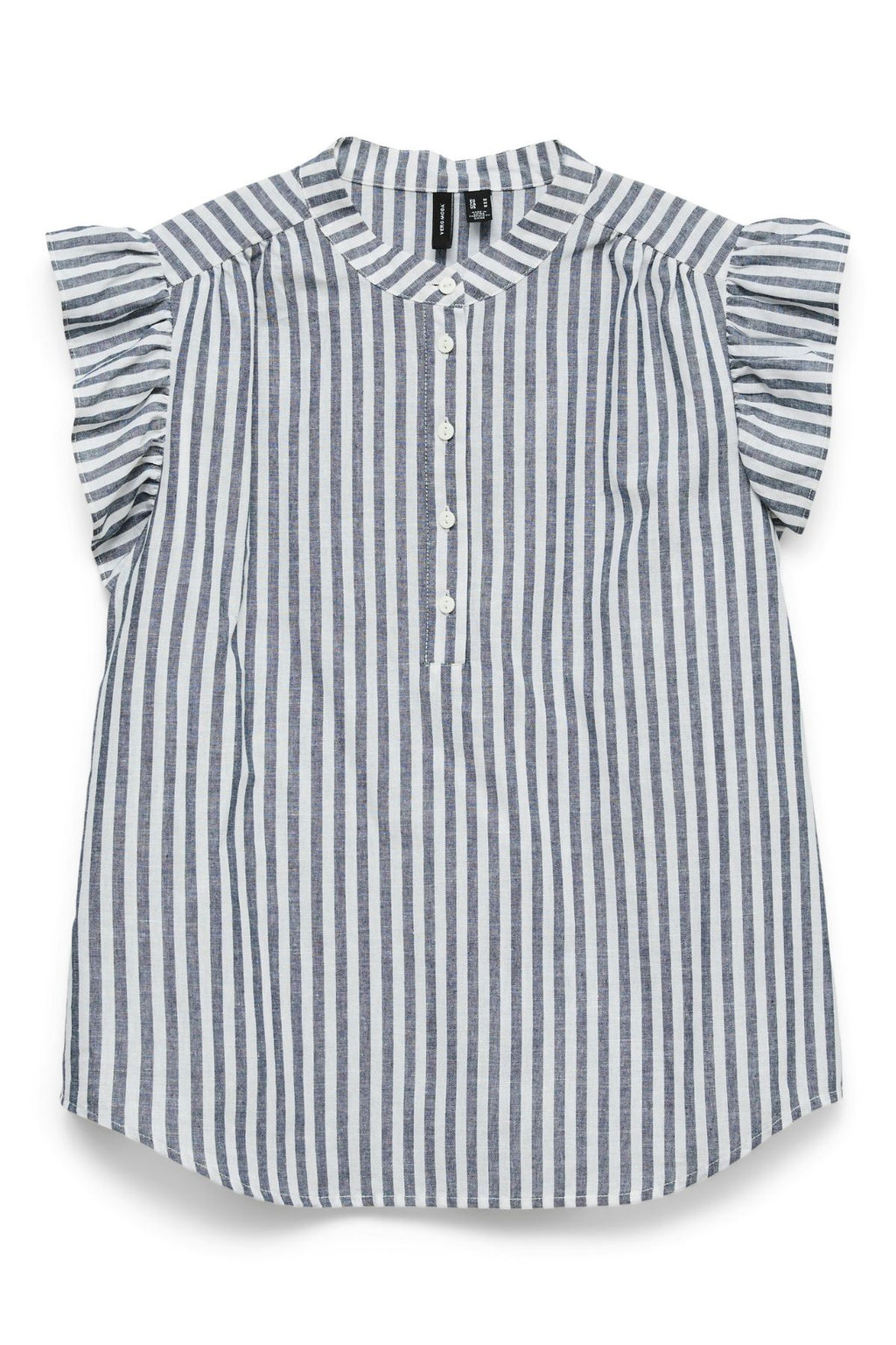 Selma Frill Top - Navy Blazer - Snow White