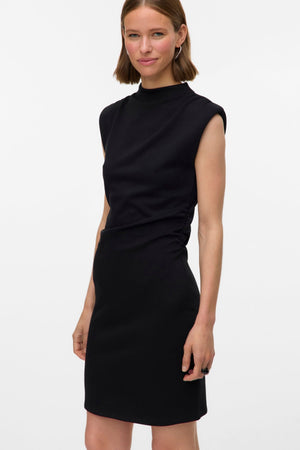 Robe courte à col montant Nelli - Noir