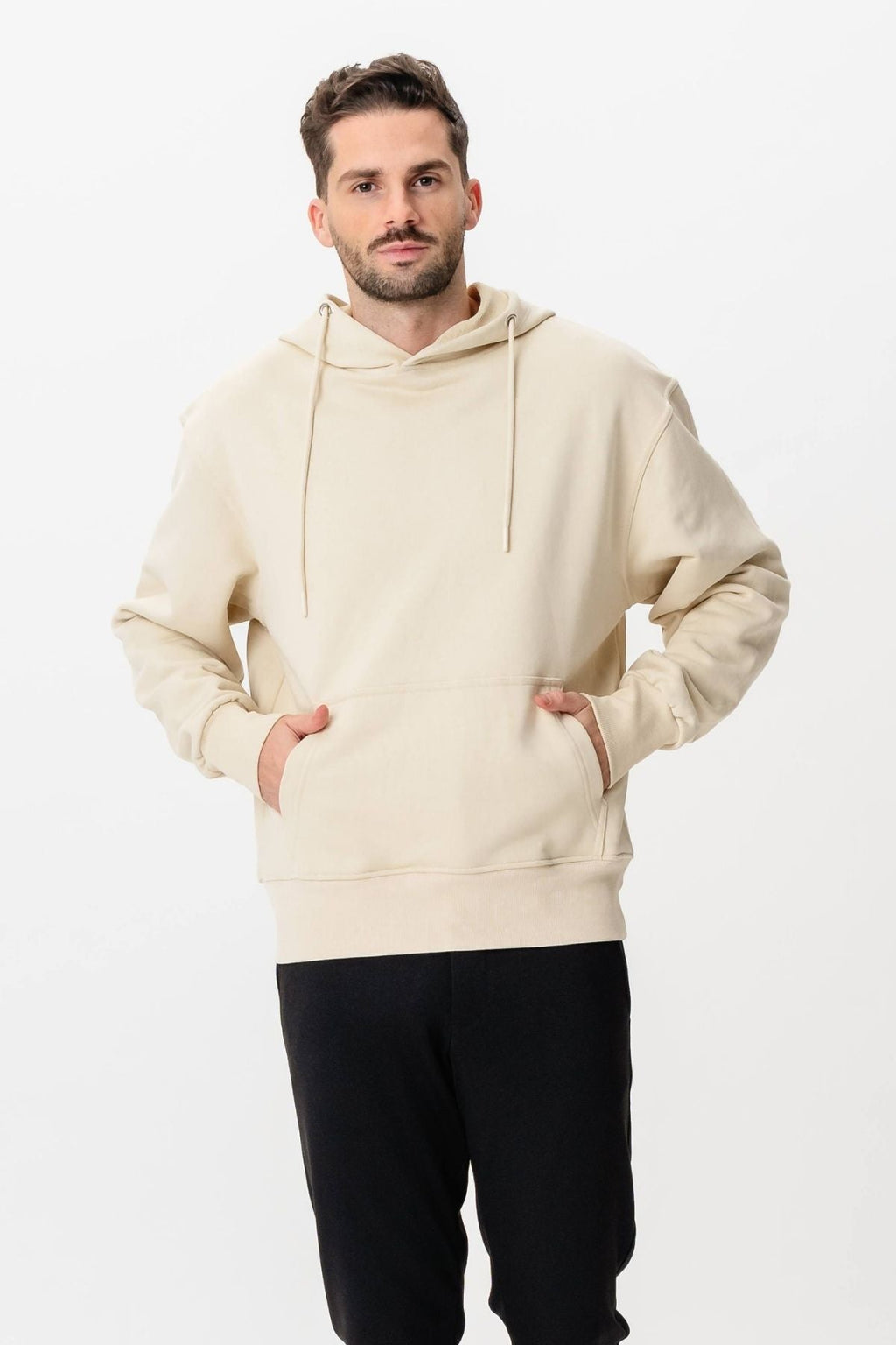 Sweat à capuche lourd - beige