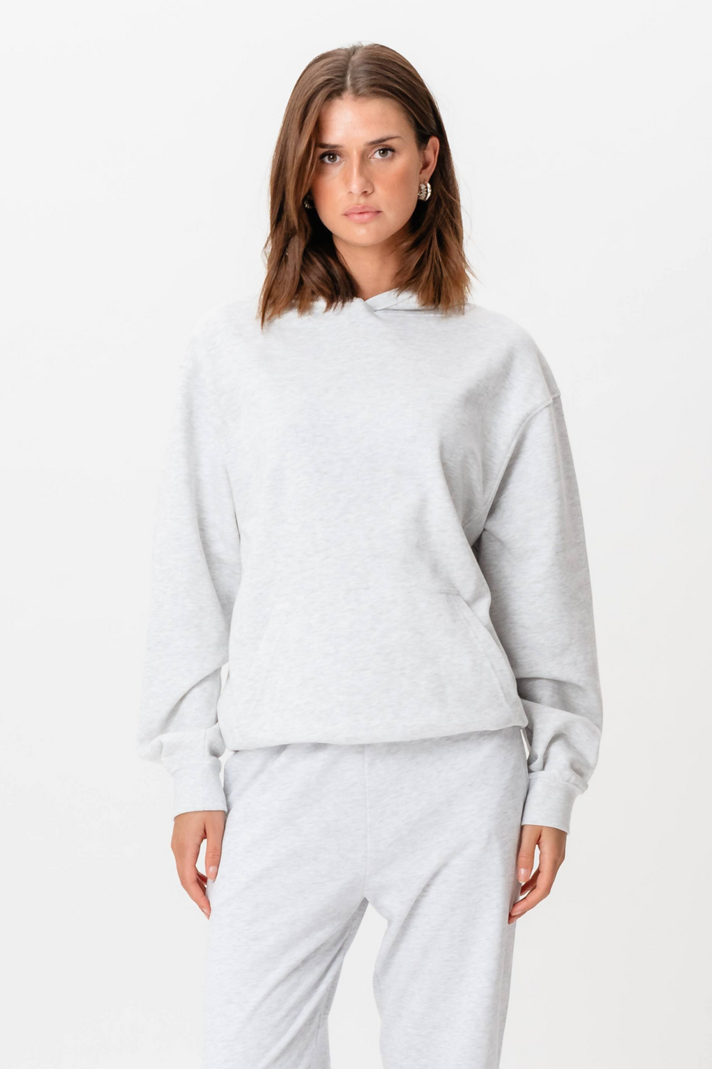 Sweat à capuche sans cordonnage - gris