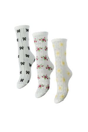 Lot de 3 chaussettes Bella Pointelle - Cloud Dancer