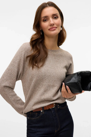 Doffy O-Neck Blouse - Moon Rock Melange