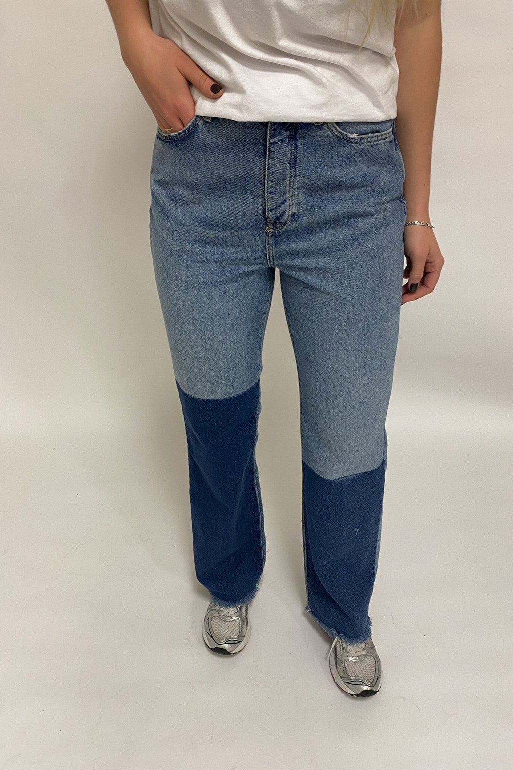 Pantalon de bloc de couleur Zikka - Denim bleu moyen