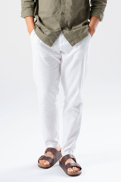Linen Pants - White - TeeShoppen Group™ - Pants - TeeShoppen