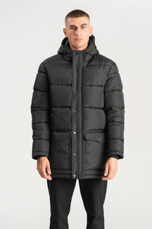 Long Puffer Jacket - Black