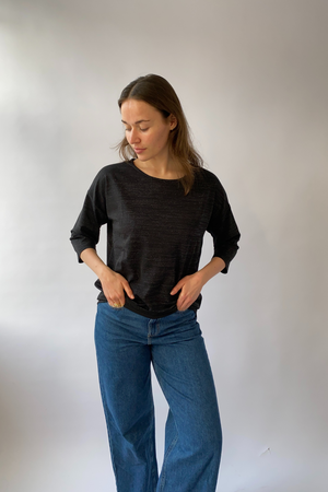 Malena Lurex Bluse - Silver