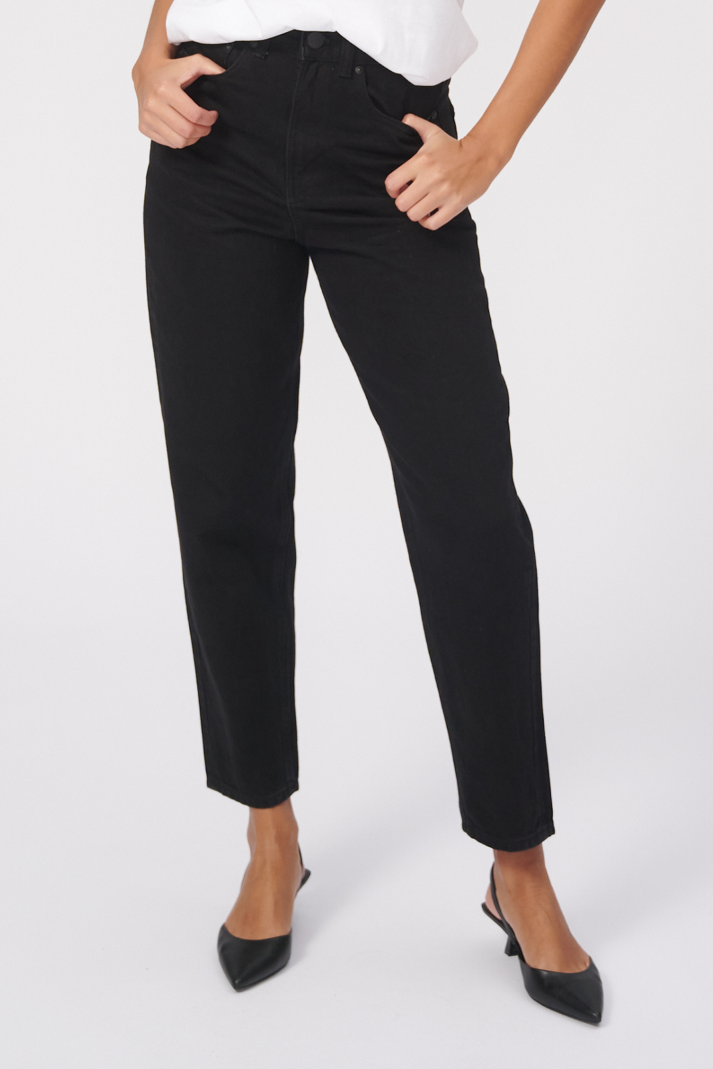 Le jean maman de performance original - Black Denim